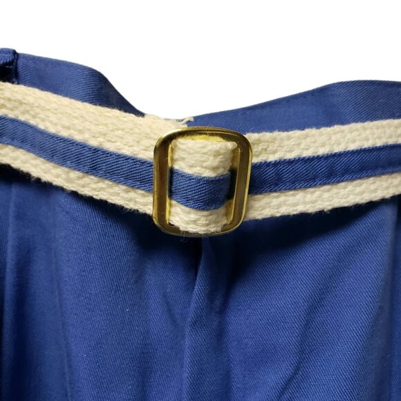 90s Deadstock Picket and Post blue pleated trousers with belt . size 14 - Picture 3 of 6